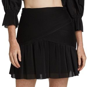 Zimmerman Wild botanica black ribbed knit flounce mini skirt size 1 / small